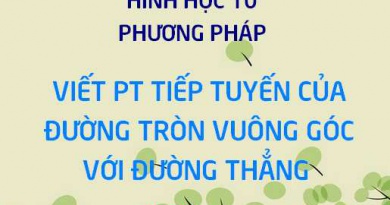 Viết phương trình tiếp tuyến của đường tròn vuông góc với đường thẳng - Hình học 10